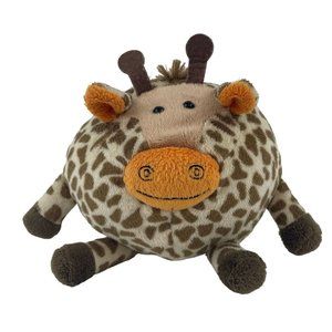 Goofballz Giraffe 7” Plush Round Ball Stuffed Animal Toy Orange Face Ears